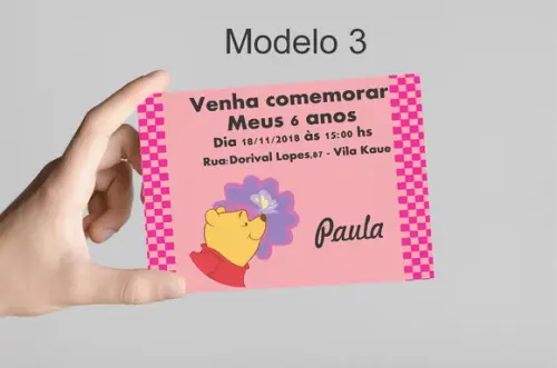 Convite 10x7 -pooh