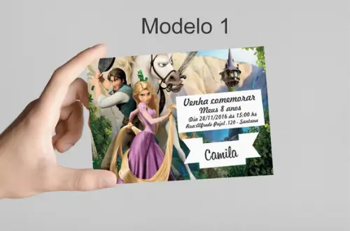 Convite 10x7 -rapunzel