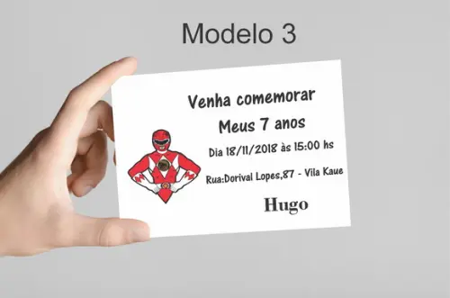 Convite 10x7 -power Ranger