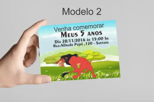 Convite 10x7 -rei Leão
