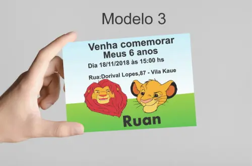 Convite 10x7 -rei Leão