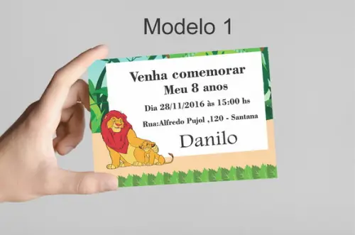Convite 10x7 -rei Leão