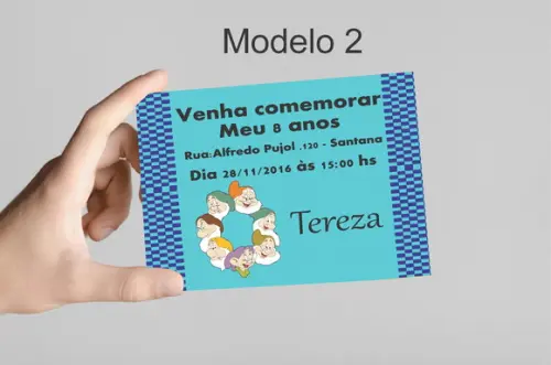 Convite 10x7 -sete Anões