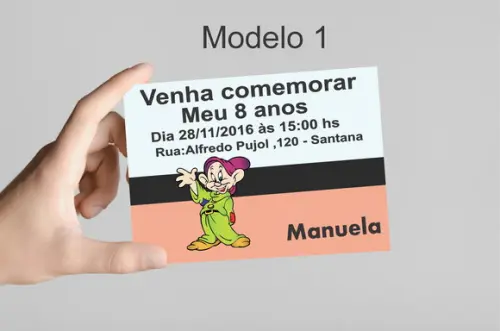 Convite 10x7 -sete Anões