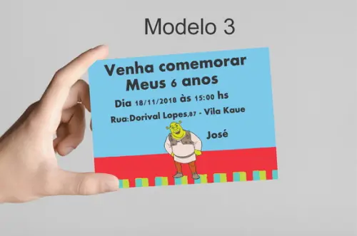 Convite 10x7 -shrek