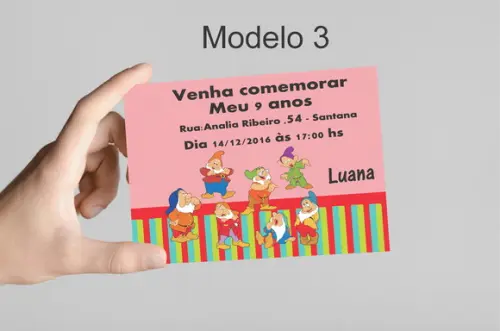 Convite 10x7 -sete Anões