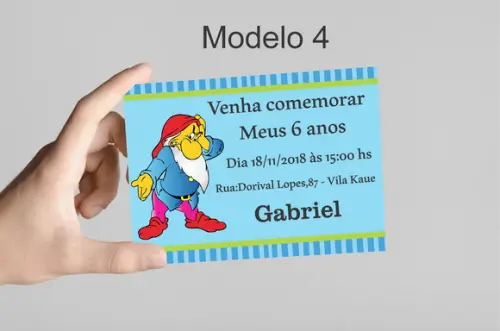 Convite 10x7 -sete Anões
