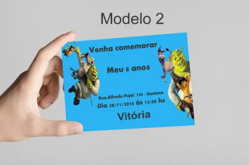 Convite 10x7 -shrek