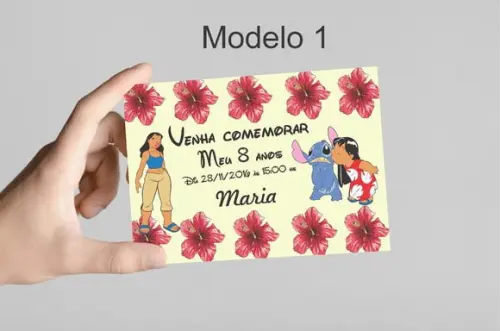 Convite 10x7 -stitch e Lilo