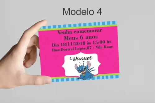 Convite 10x7 -stitch e Lilo