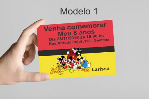 Convite 10x7 -turma do Mickey