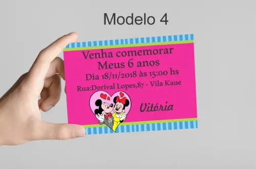 Convite 10x7 -turma do Mickey