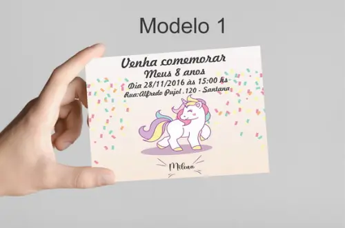 Convite 10x7 -unicórnio