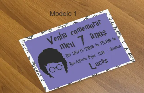 Convite 16x11 -harry Potter-modelo 2