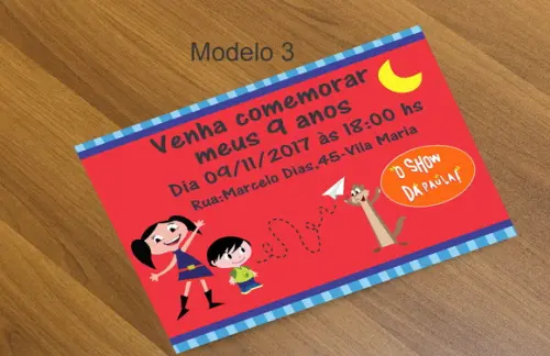 Convite 16x11 -show da Luna