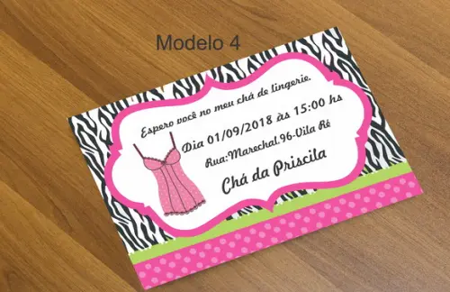 Convite 16x11 Cm-chá de Lingerie