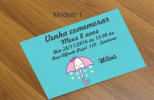Convite 16x11 Cm-chuva de Amor