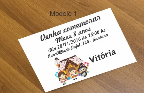 Convite 16x11 Cm-joão e Maria
