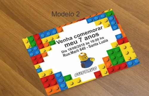 Convite 16x11 Cm-lego