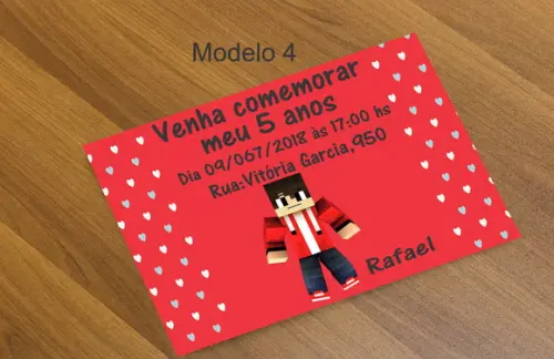 Convite 16x11 Cm-minecraft