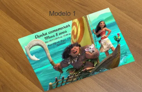 Convite 16x11 Cm-moana e Mauí