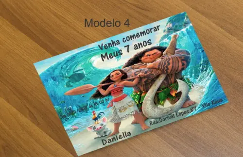Convite 16x11 Cm-moana e Mauí
