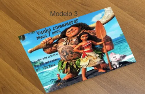 Convite 16x11 Cm-moana e Mauí