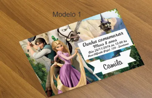 Convite 16x11 Cm-rapunzel