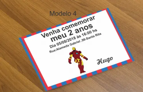 Convite 16x11- Homem de Ferro