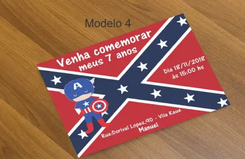Convite 16x11-capitão America