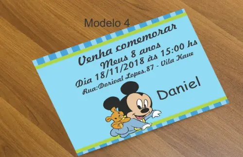 Convite 16x11-mickey Baby