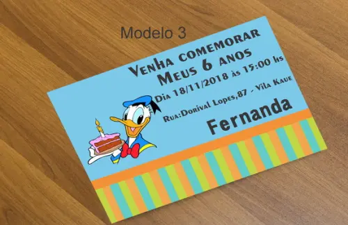 Convite 16x11-pato Donald