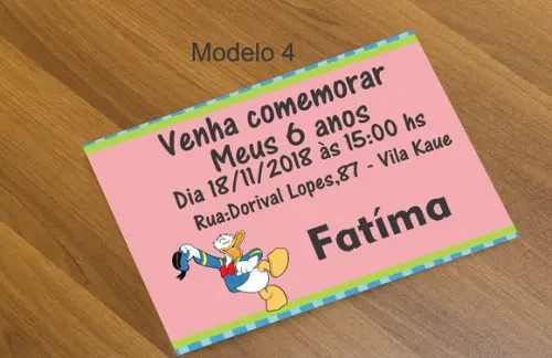 Convite 16x11-pato Donald