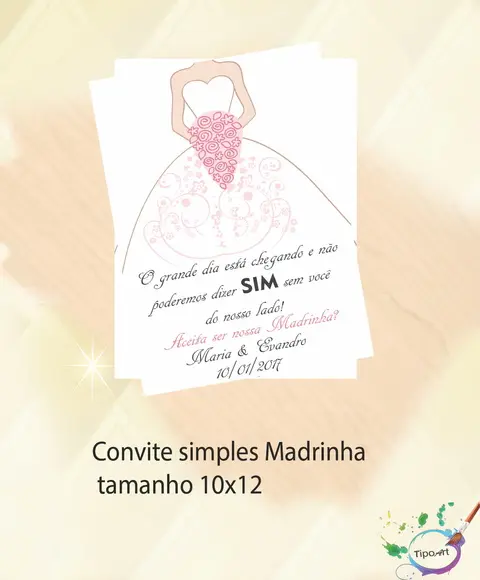 Convite Simples -madrinha