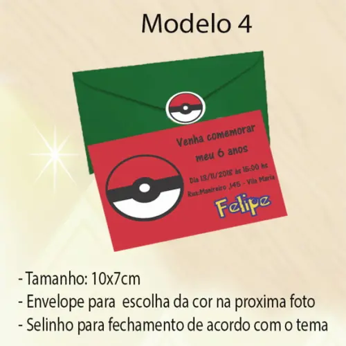 Convite- Pokemon