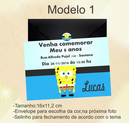 Convite-bob Esponja