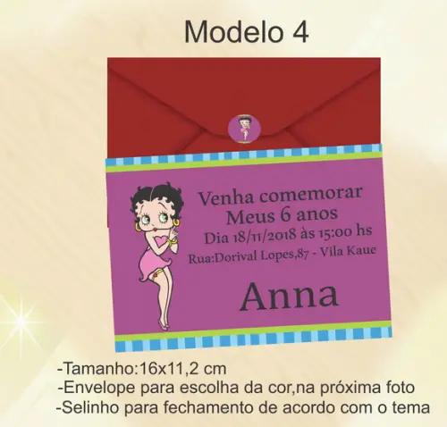 Convite-betty Boop