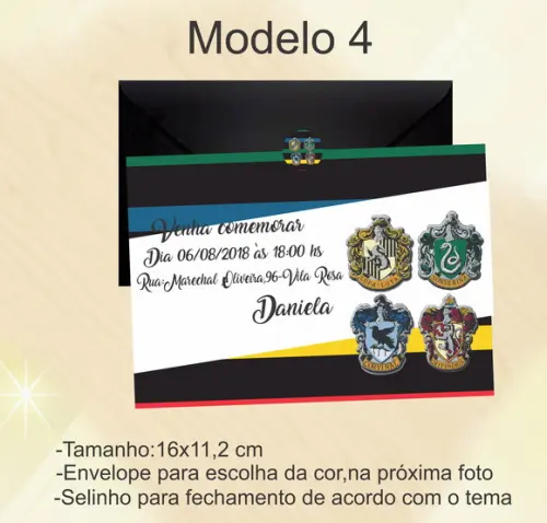 Convite-brasões Hogwarts