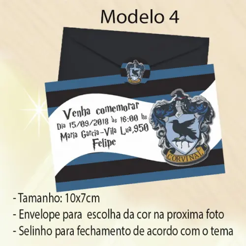 Convite-brasões Hogwarts
