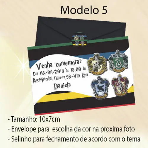 Convite-brasões Hogwarts