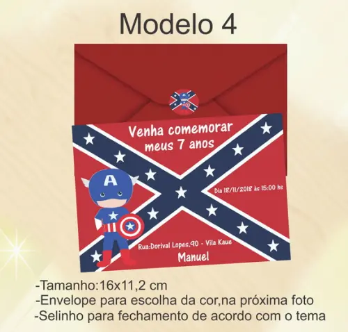 Convite-capitão America