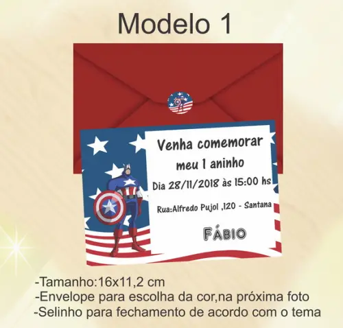 Convite-capitão America
