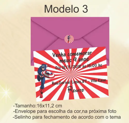 Convite-capitão America