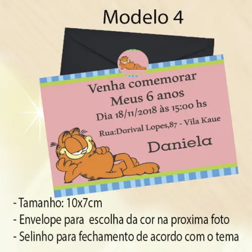 Convite-garfield