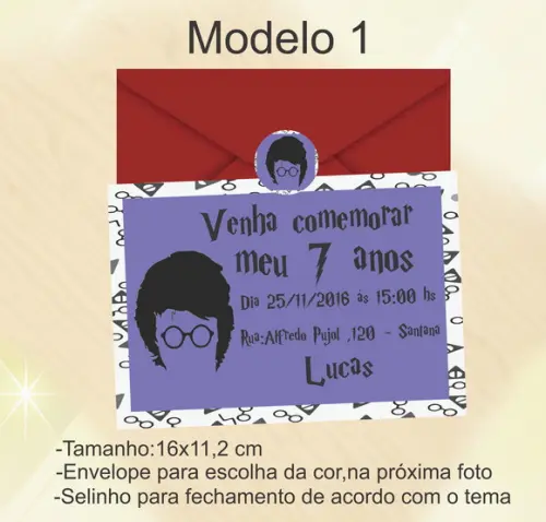 Convite-harry Potter-modelo 2