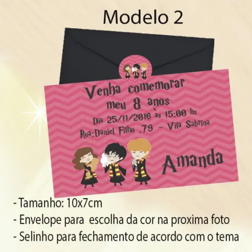 Convite-harry Potter-modelo 1
