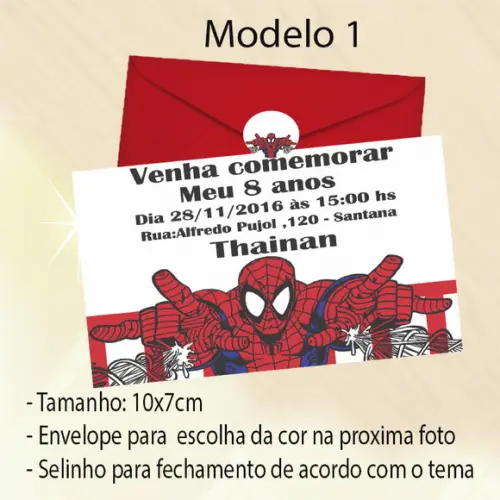 Convite-homem Aranha
