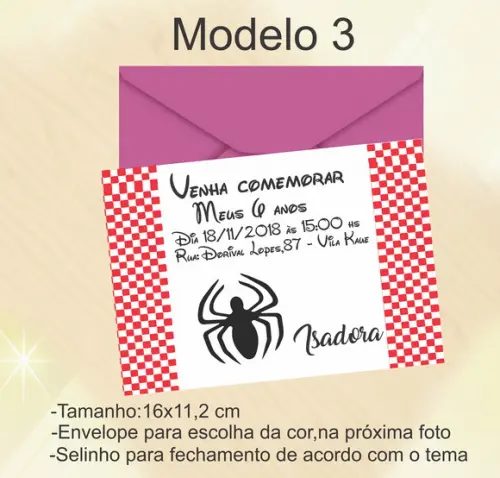 Convite-homem Aranha