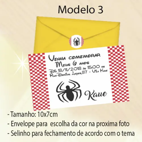 Convite-homem Aranha