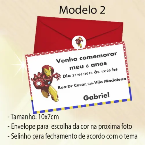 Convite-homem de Ferro